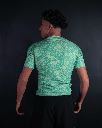 RASHGUARD FLORAL GREEN