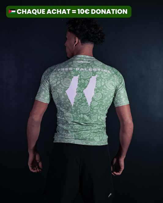 RASHGUARD “FREE PALESTINE” GREEN