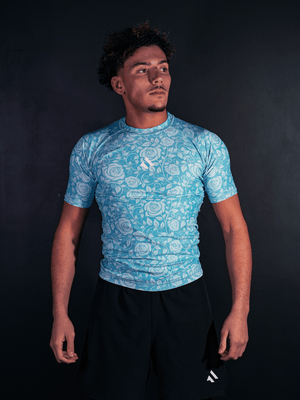 RASHGUARD FLORAL BLUE