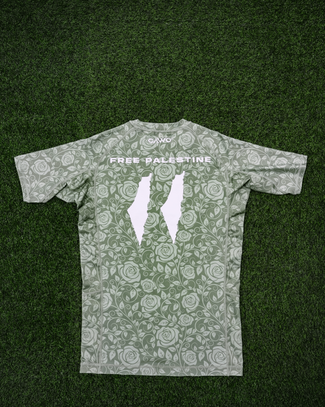 RASHGUARD “FREE PALESTINE” GREEN