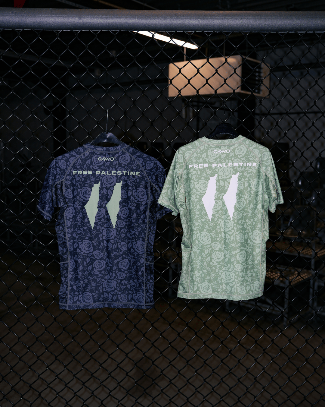 RASHGUARD “FREE PALESTINE” GREEN