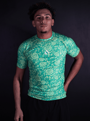 RASHGUARD FLORAL GREEN
