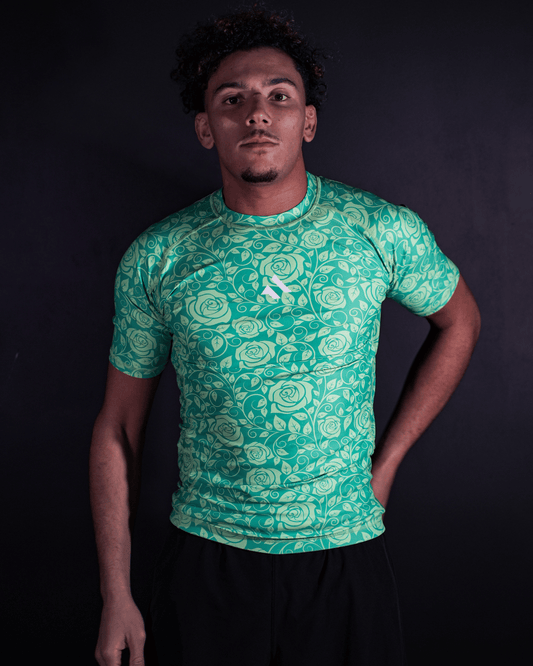 RASHGUARD FLORAL GREEN